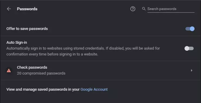 Compromised password chrome-Google Password Manager