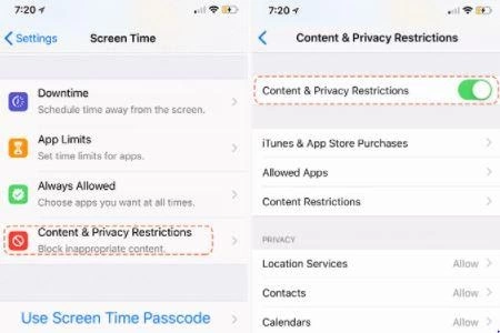 Content and Privacy Restrictions iPhone