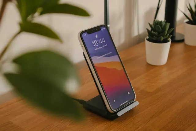iPhone XR on a wireless charging pad