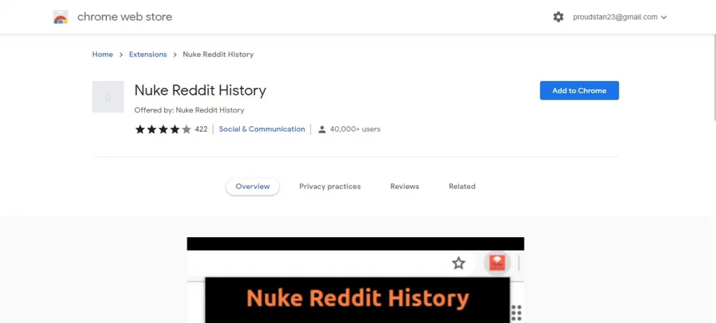 Chrome Extension to delete Reddit History