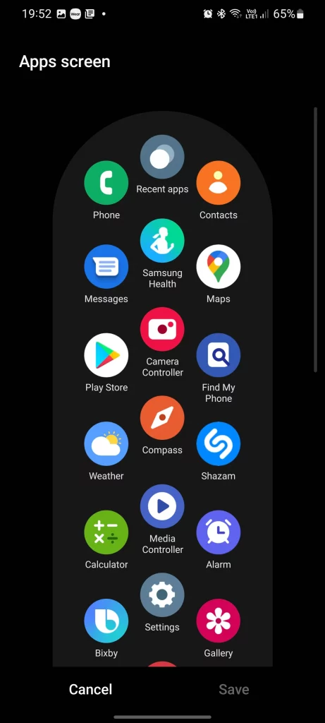 apps screen