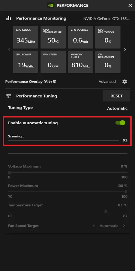 Automatic Tuning (In Progress)