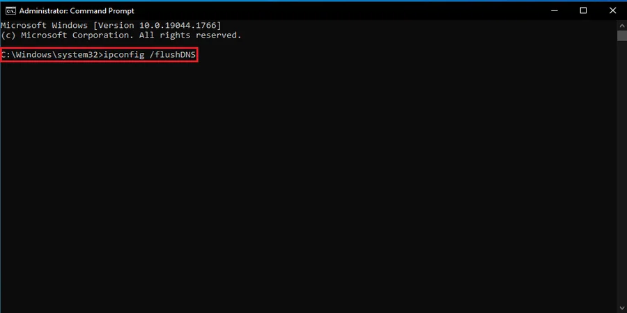 Flush DNS cache in Windows 10/11. (Command Prompt)