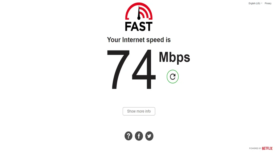 Internet Speed Test. (Fast.com)