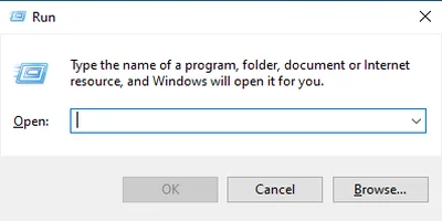 Run command window. (Windows 10)