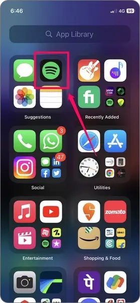 Spotify icon on iPhone