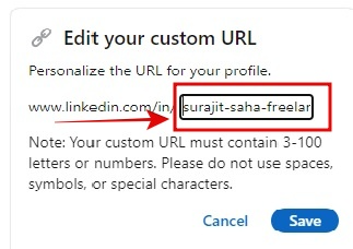 changing url of a linkedin profile