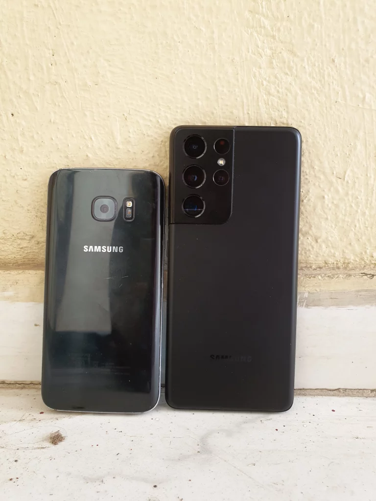 s7 and s21 ultra side by side