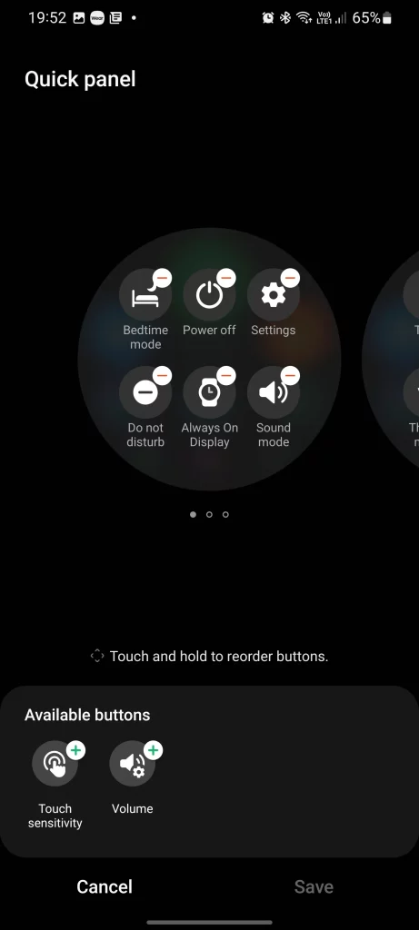 quick panel on wear os with watch 4
