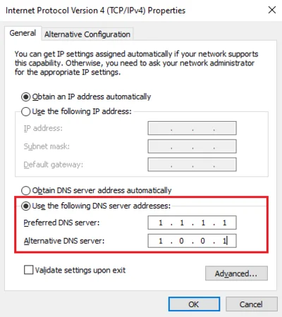 Increase your Internet Speed in Windows 10/11 by modifying DNS Servers.