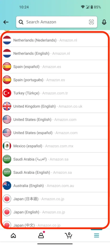 list of languages on amazon