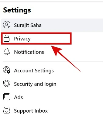 Under "Settings," select "Privacy."