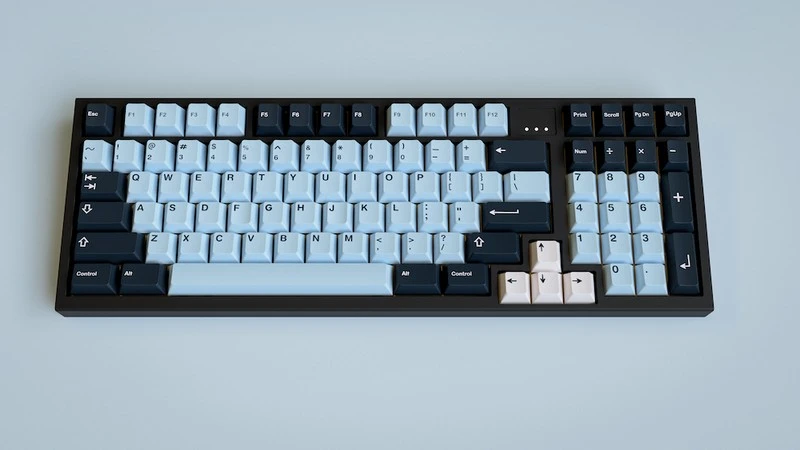 mechanical keyboard in blue