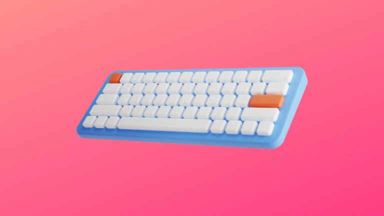 mechanical keyboard in blue